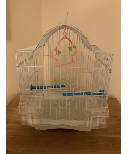 Parrot-Supplies Shaped Top Small Bird Cage - White